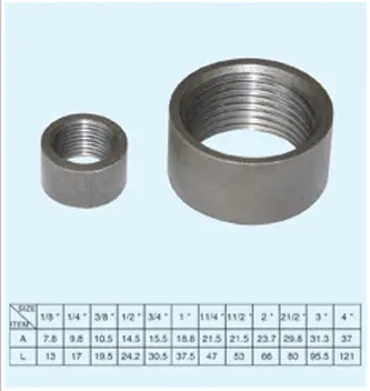 Black half coupling pipe fitting
